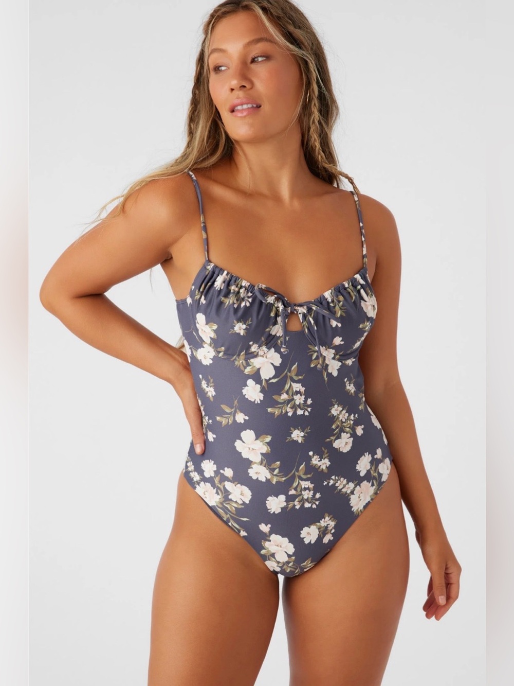 O’Neill Kendra Floral Kailua Underwire Cheeky One-Piece Swimsuit - D CUP - NWT